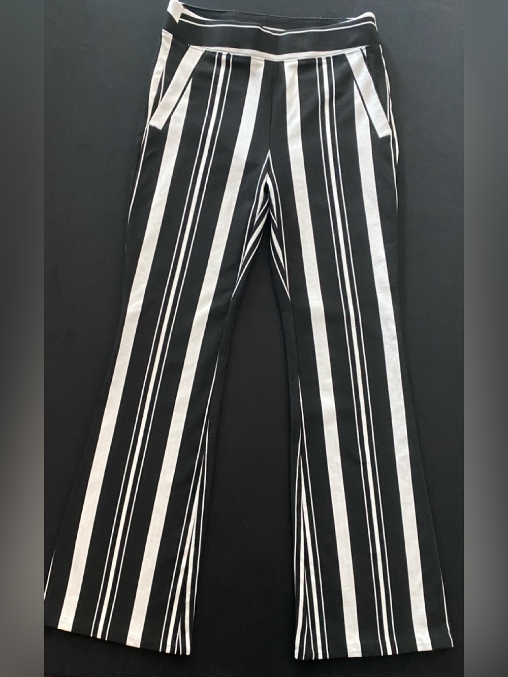 INC International Concepts Black & White Striped Wide Leg Pants
